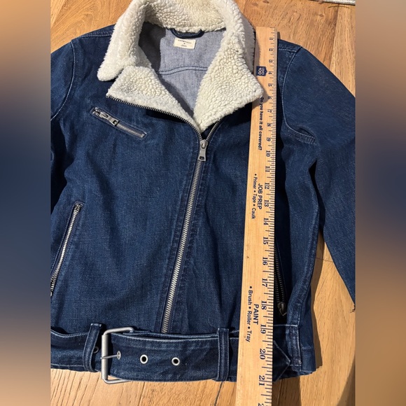 Gap denim sherpa moto jacket womens medium - Picture 3 of 6